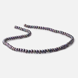 5-6mm Dark Peacock Off Round 2.5mm Large Hole Pearls 15 inch 90 Beads (ONLINE ORDER ONLY)