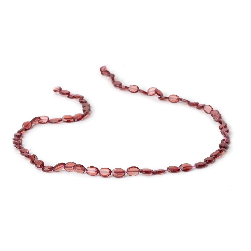 5-6mm Garnet Bevel Faceted Oval Beads 13.5 inch 53 pieces (ONLINE ORDER ONLY)