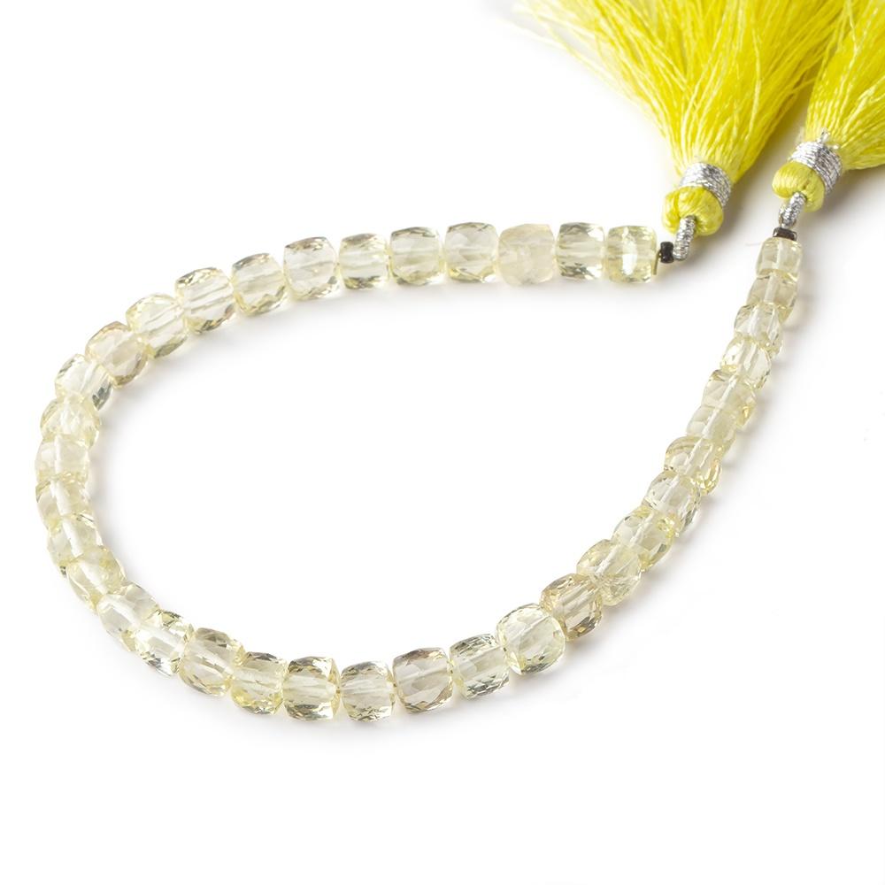 5-6mm Lemon Quartz Faceted Cube Beads 8.25 inch 36 pieces (ONLINE ORDER ONLY)