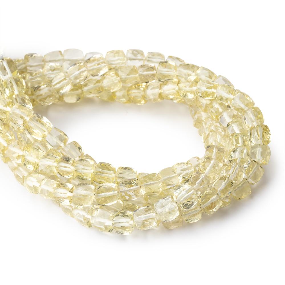 5-6mm Lemon Quartz Faceted Cube Beads 8.25 inch 36 pieces (ONLINE ORDER ONLY)