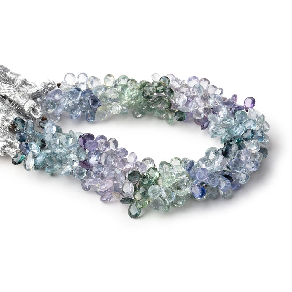 5-6mm Multi Color Fancy Sapphire Faceted Pear Beads 7.5 inch 93 pieces (ONLINE ORDER ONLY)