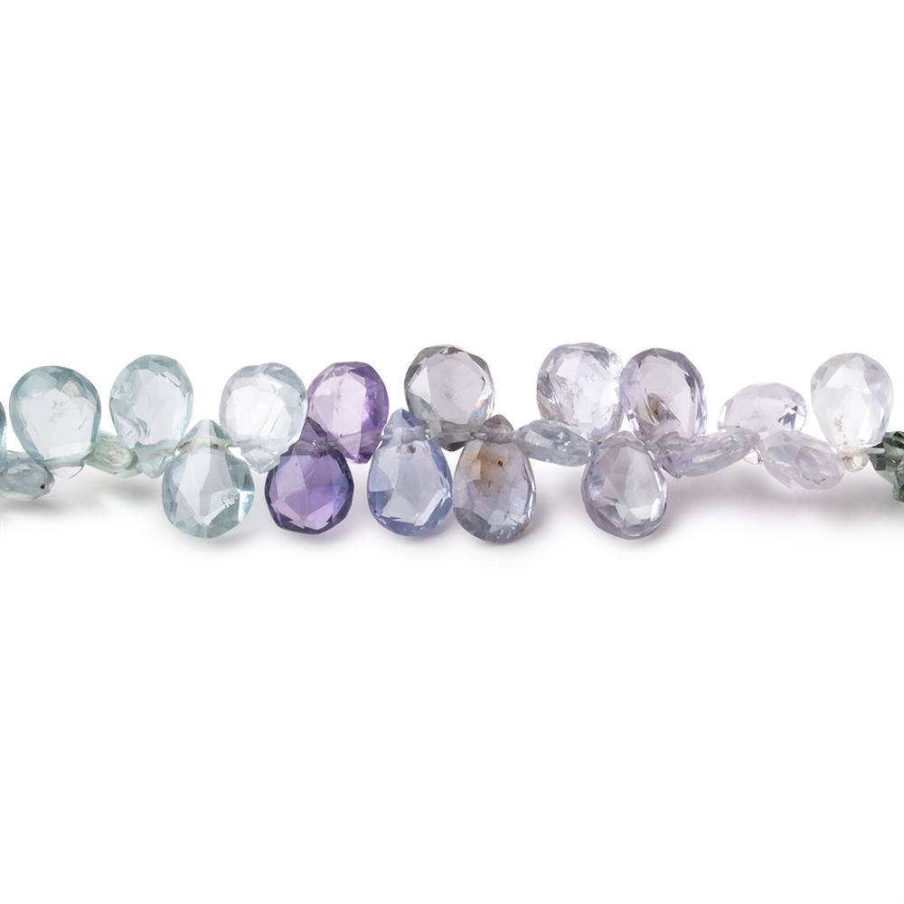 5-6mm Multi Color Fancy Sapphire Faceted Pear Beads 7.5 inch 93 pieces (ONLINE ORDER ONLY)