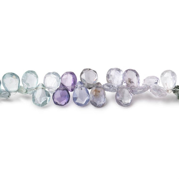 5-6mm Multi Color Fancy Sapphire Faceted Pear Beads 7.5 inch 93 pieces (ONLINE ORDER ONLY)