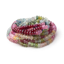 5-6mm Multi Color Sapphire Plain Rondelle Beads 18 inch 142 pieces AA (ONLINE ORDER ONLY)