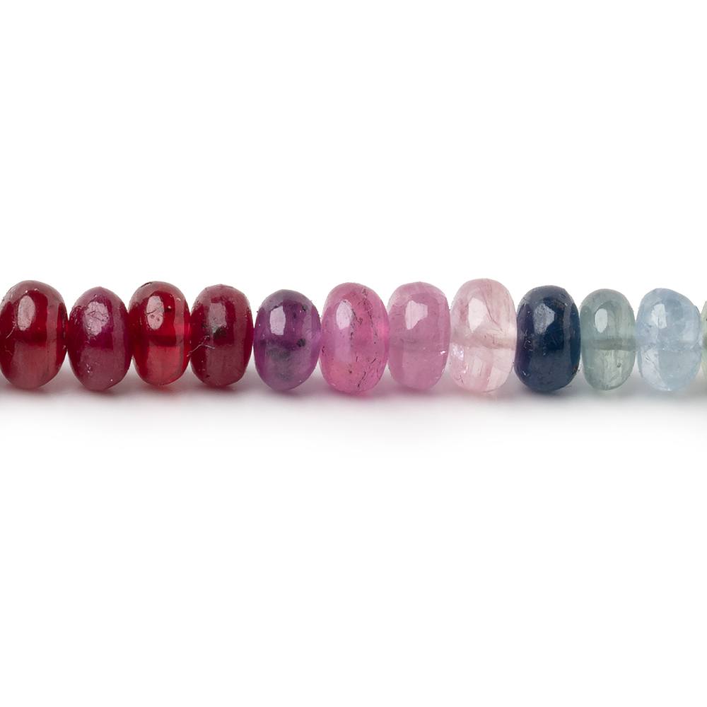 5-6mm Multi Color Sapphire Plain Rondelle Beads 18 inch 142 pieces AA (ONLINE ORDER ONLY)