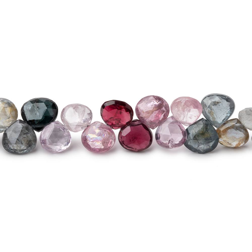 5-6mm Multi Color Spinel Faceted Heart Beads 8 inch 64 pieces (ONLINE ORDER ONLY)