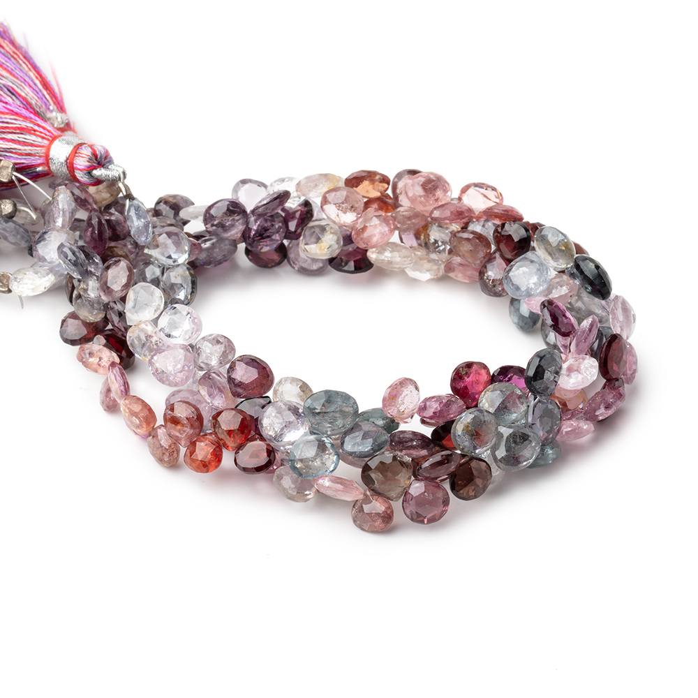 5-6mm Multi Color Spinel Faceted Heart Beads 8 inch 64 pieces (ONLINE ORDER ONLY)
