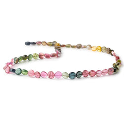 5-6mm Multi Color Tourmaline plain coins 14 inch 57 beads A (ONLINE ORDER ONLY)