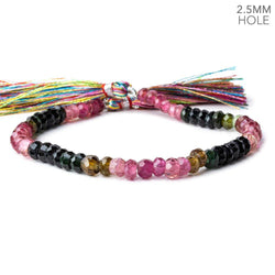 5 - 6mm Multi Tourmaline Large Hole Faceted Rondelle Beads 8 inch 59 pieces AAA (ONLINE ORDER ONLY)