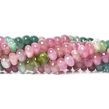 5-6mm MultiColor Tourmaline plain rondelle Beads 16 inch 125 pieces (ONLINE ORDER ONLY)
