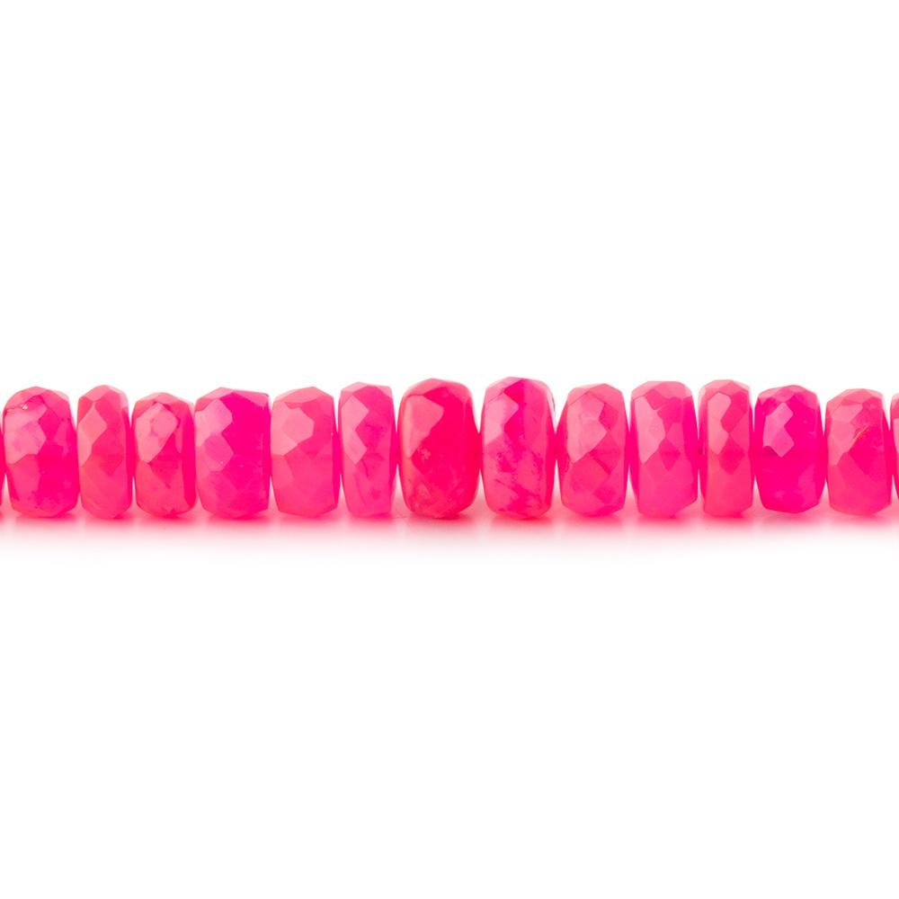 5-6mm Neon Pink Ethiopian Opal Faceted Rondelles 18 inch 164 color treated beads AA (ONLINE ORDER ONLY)