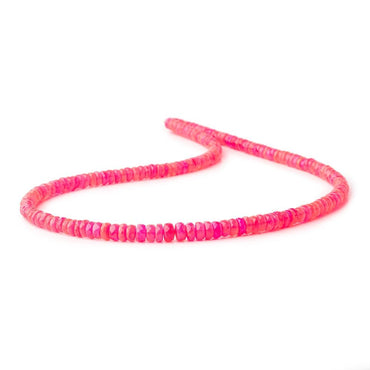 5-6mm Neon Pink Ethiopian Opal Faceted Rondelles 18 inch 164 color treated beads AA (ONLINE ORDER ONLY)