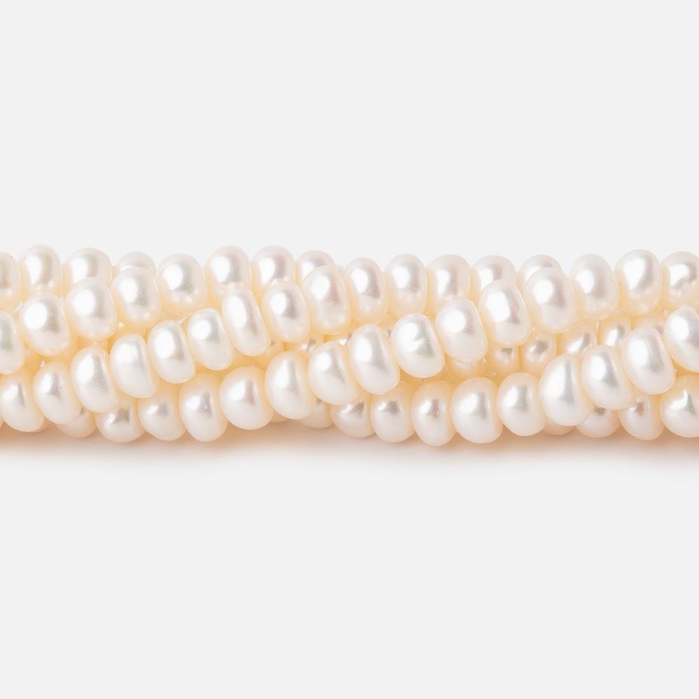 5-6mm Off White Center Drilled Button Freshwater Pearls 16 inch 144 pieces (ONLINE ORDER ONLY)