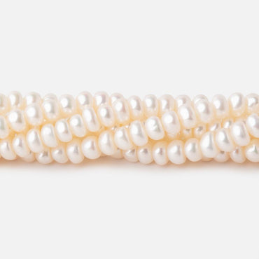 5-6mm Off White Center Drilled Button Freshwater Pearls 16 inch 144 pieces (ONLINE ORDER ONLY)