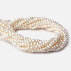 5-6mm Off White Off Round Large Hole Freshwater Pearls 90 pieces (ONLINE ORDER ONLY)