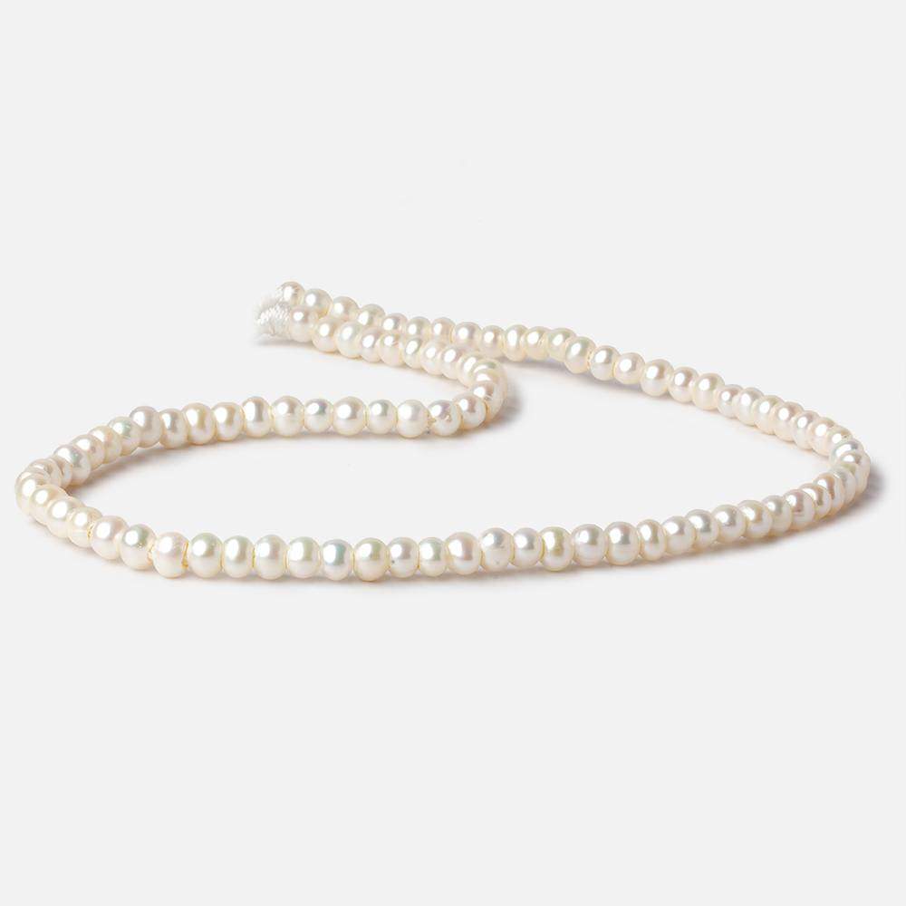 5-6mm Off White Off Round Large Hole Freshwater Pearls 90 pieces (ONLINE ORDER ONLY)