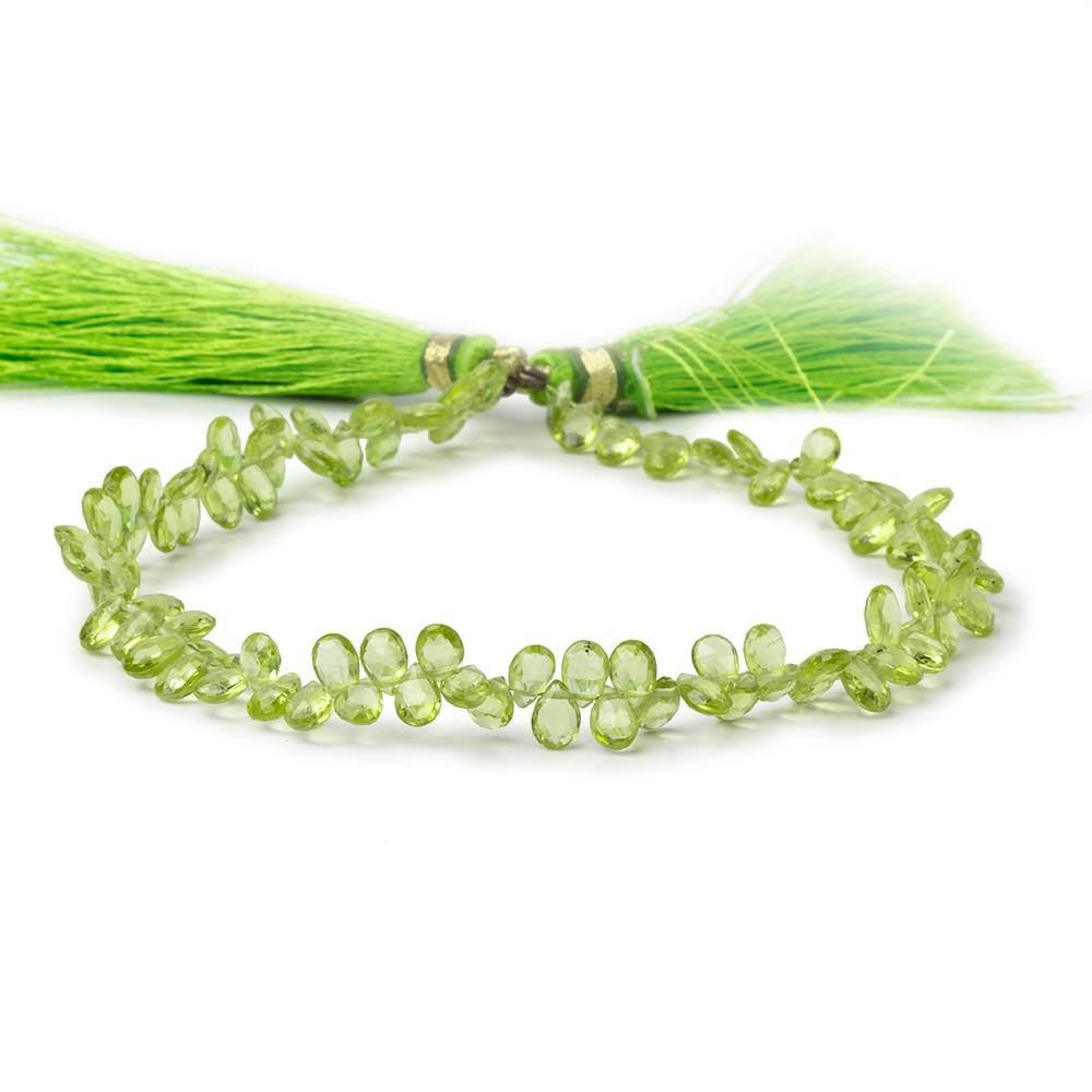 5-6mm Peridot Faceted Pear Beads 9 inch 90 pieces (ONLINE ORDER ONLY)