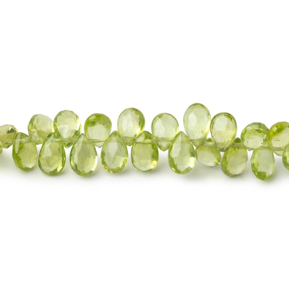 5-6mm Peridot Faceted Pear Beads 9 inch 90 pieces (ONLINE ORDER ONLY)