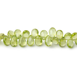 5-6mm Peridot Faceted Pear Beads 9 inch 90 pieces (ONLINE ORDER ONLY)