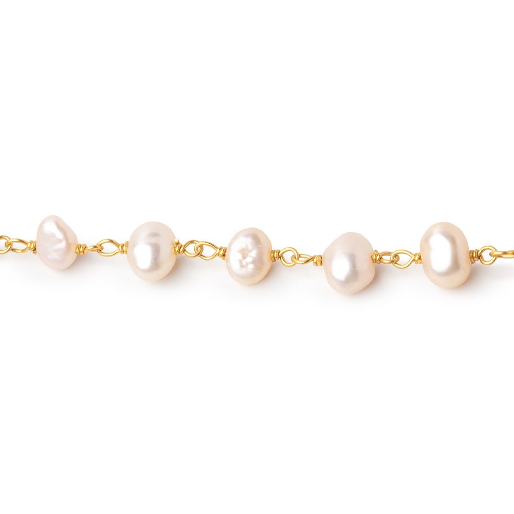 5-6mm Pink Baroque Pearls on Gold Plated Chain (ONLINE ORDER ONLY)