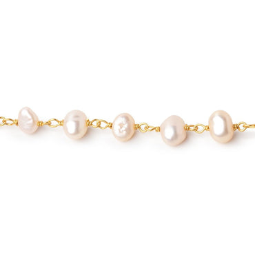 5-6mm Pink Baroque Pearls on Gold Plated Chain (ONLINE ORDER ONLY)