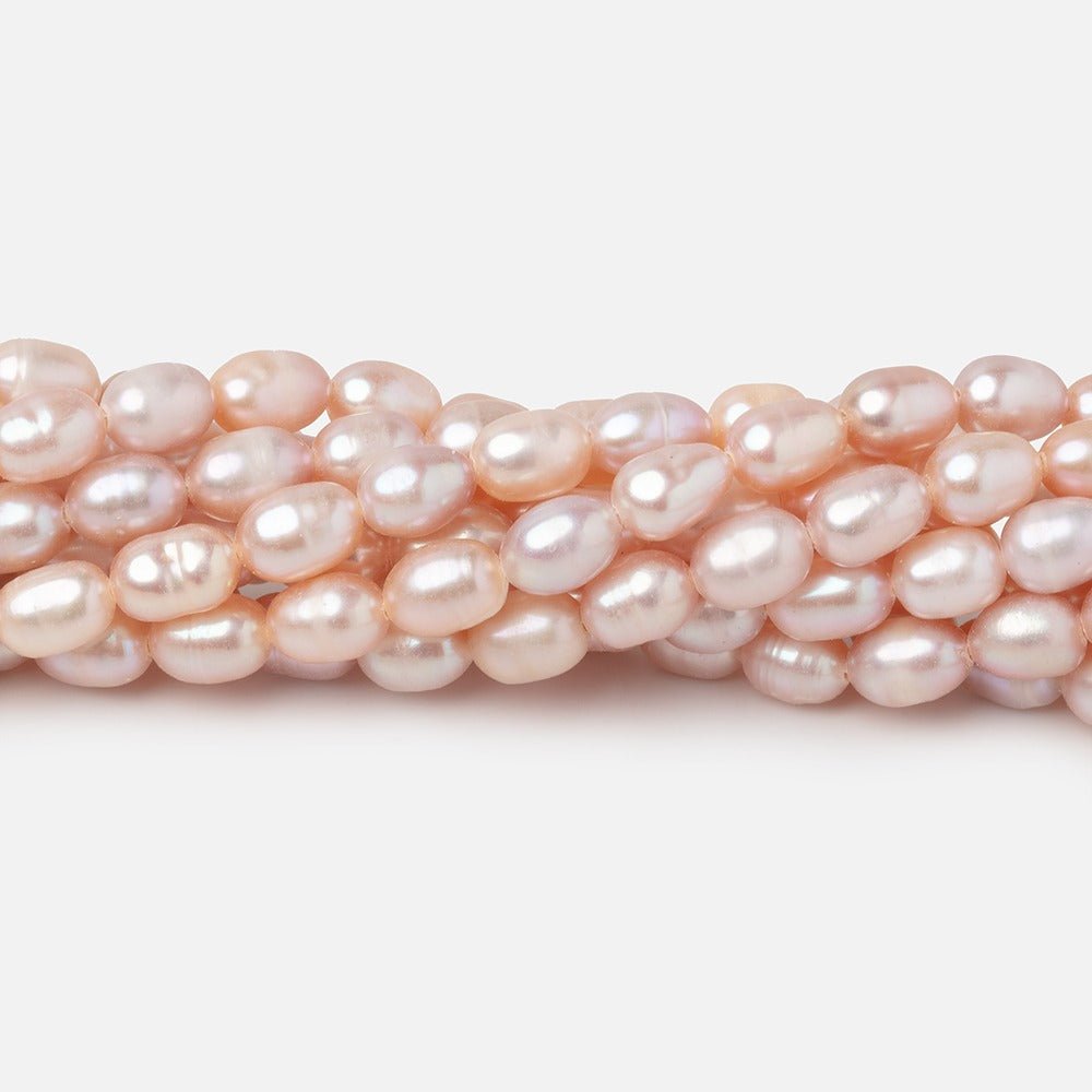 5-6mm Pink Straight Drill Oval Freshwater Pearls 15.5 inch 66 Beads (ONLINE ORDER ONLY)