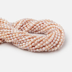 5-6mm Pink Straight Drill Oval Freshwater Pearls 15.5 inch 66 Beads (ONLINE ORDER ONLY)