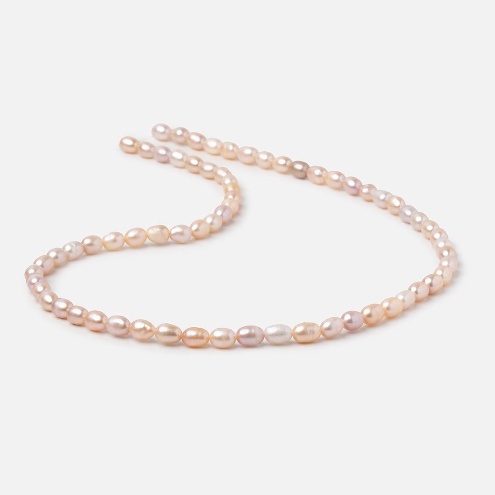 5-6mm Pink Straight Drill Oval Freshwater Pearls 15.5 inch 66 Beads (ONLINE ORDER ONLY)