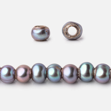 5-6mm Pistachio Peacock Off Round 2.5mm Large Hole Pearls 95 Beads (ONLINE ORDER ONLY)