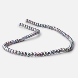 5-6mm Pistachio Peacock Off Round 2.5mm Large Hole Pearls 95 Beads (ONLINE ORDER ONLY)