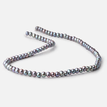 5-6mm Pistachio Peacock Off Round 2.5mm Large Hole Pearls 95 Beads (ONLINE ORDER ONLY)