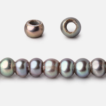5-6mm Pistachio Silver Off Round 2.5mm Large Hole Pearls 95 Beads (ONLINE ORDER ONLY)