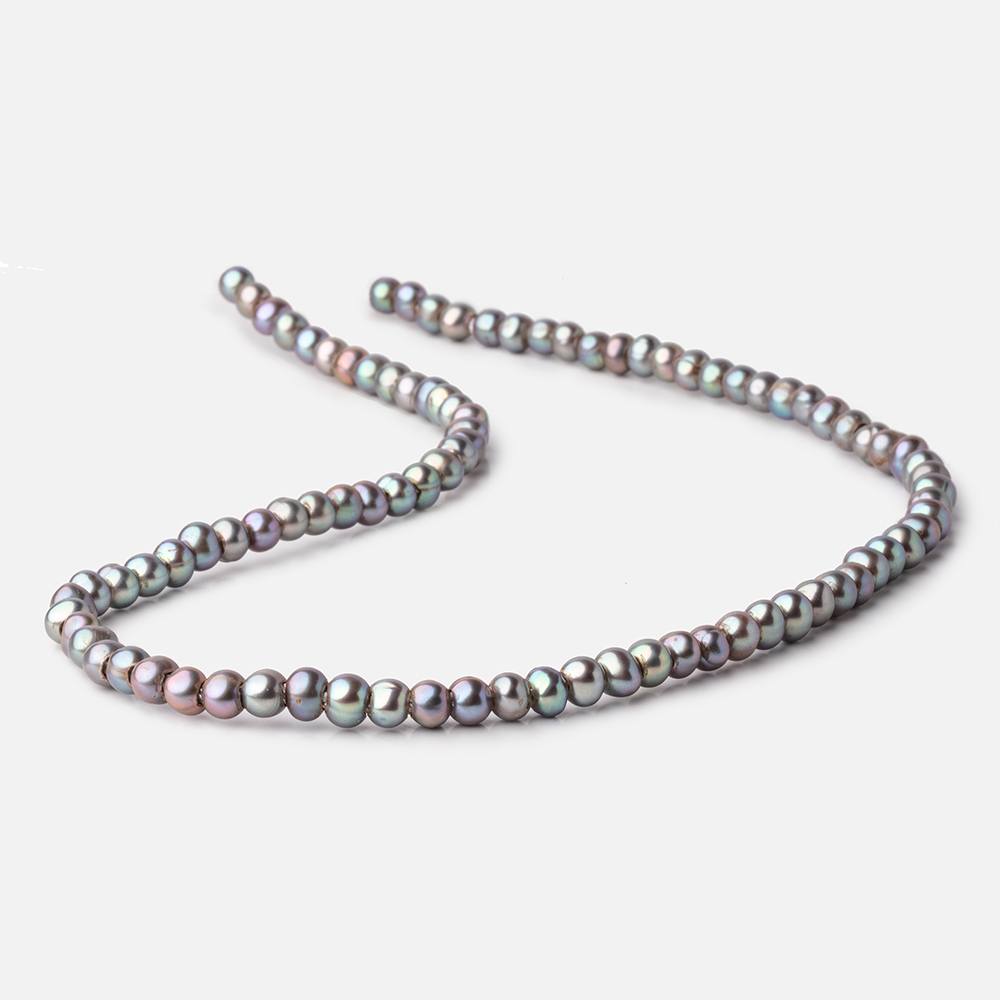 5-6mm Pistachio Silver Off Round 2.5mm Large Hole Pearls 95 Beads (ONLINE ORDER ONLY)