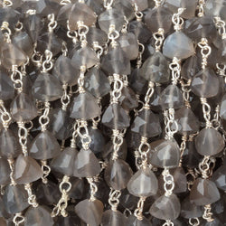 5-6mm Platinum Moonstone Faceted Trillions on .925 Silver Chain (ONLINE ORDER ONLY)