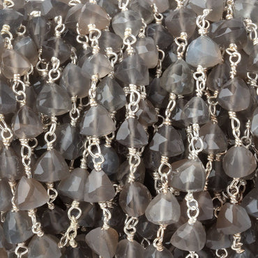 5-6mm Platinum Moonstone Faceted Trillions on .925 Silver Chain (ONLINE ORDER ONLY)