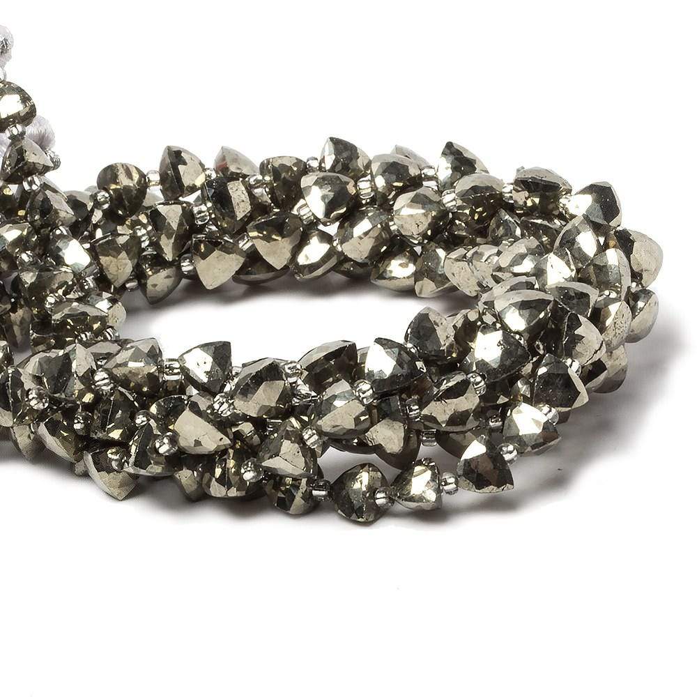 5-6mm Pyrite straight drilled triangle beads 8 inch 30 pieces (ONLINE ORDER ONLY)