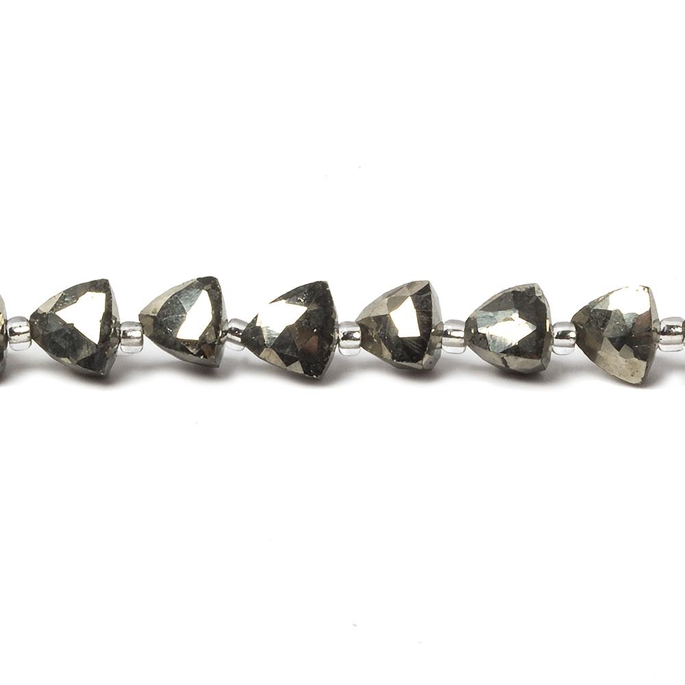 5-6mm Pyrite straight drilled triangle beads 8 inch 30 pieces (ONLINE ORDER ONLY)