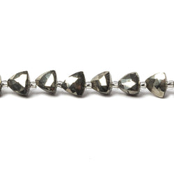 5-6mm Pyrite straight drilled triangle beads 8 inch 30 pieces (ONLINE ORDER ONLY)