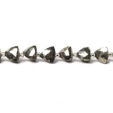 5-6mm Pyrite straight drilled triangle beads 8 inch 30 pieces (ONLINE ORDER ONLY)