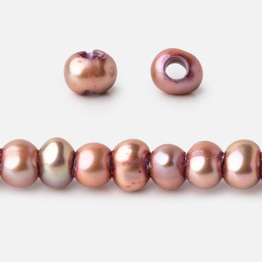 5-6mm Rose Blush Off Round 2.5mm Large Hole Pearls 95 Beads (ONLINE ORDER ONLY)