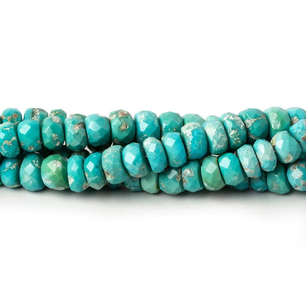5-6mm Shaded Turquoise faceted rondelle beads 8 inch 60 pieces (ONLINE ORDER ONLY)