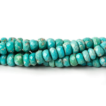 5-6mm Shaded Turquoise faceted rondelle beads 8 inch 60 pieces (ONLINE ORDER ONLY)