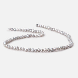 5-6mm Silver Side Drill Baroque Freshwater Pearls 16 inch 82 Beads (ONLINE ORDER ONLY)