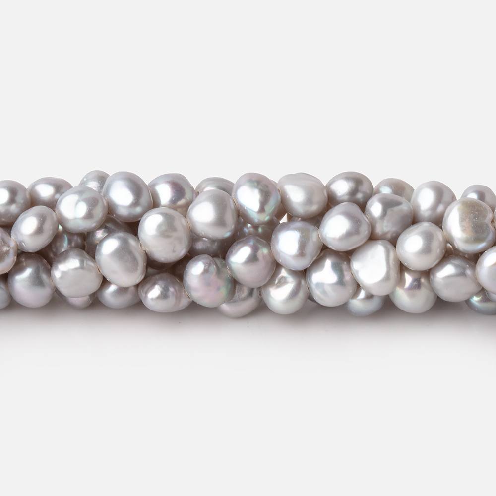 5-6mm Silver Side Drill Baroque Freshwater Pearls 16 inch 82 Beads (ONLINE ORDER ONLY)