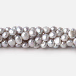 5-6mm Silver Side Drill Baroque Freshwater Pearls 16 inch 82 Beads (ONLINE ORDER ONLY)
