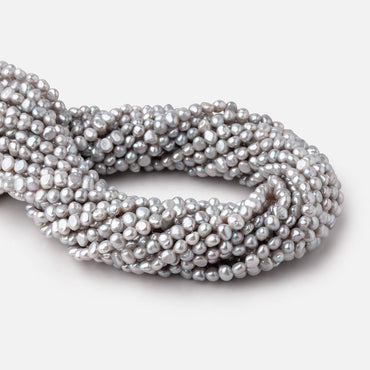 5-6mm Silver Side Drill Baroque Freshwater Pearls 16 inch 82 Beads (ONLINE ORDER ONLY)