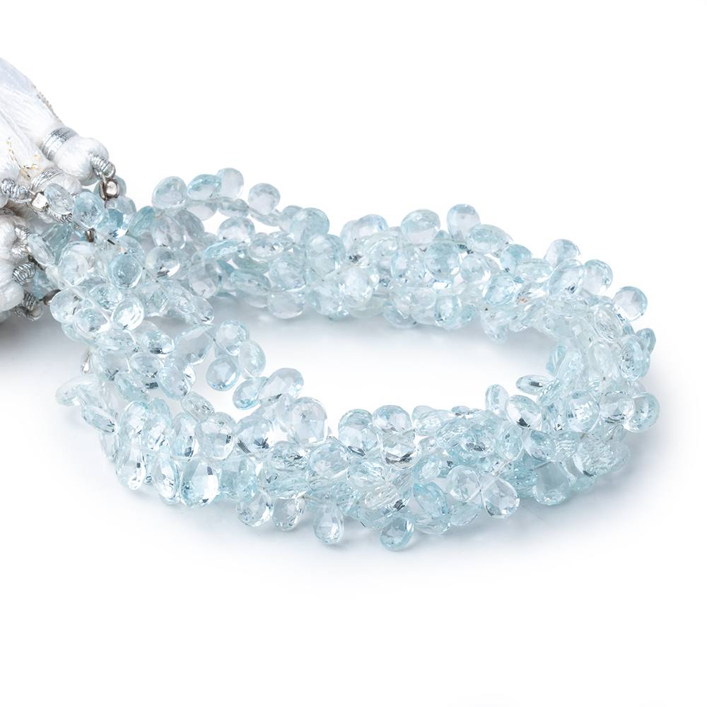 5-6mm Sky Blue Topaz Faceted Pear Beads 8 inch 76 pieces AA (ONLINE ORDER ONLY)