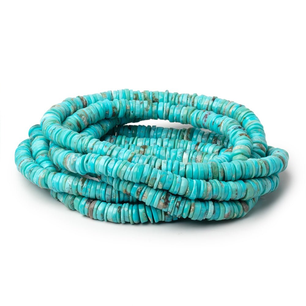 6mm Sleeping Beauty Turquoise Plain Heishi Beads 15 inch 266 pieces (ONLINE ORDER ONLY)