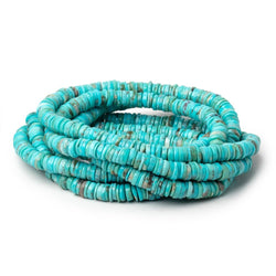 6mm Sleeping Beauty Turquoise Plain Heishi Beads 15 inch 266 pieces (ONLINE ORDER ONLY)