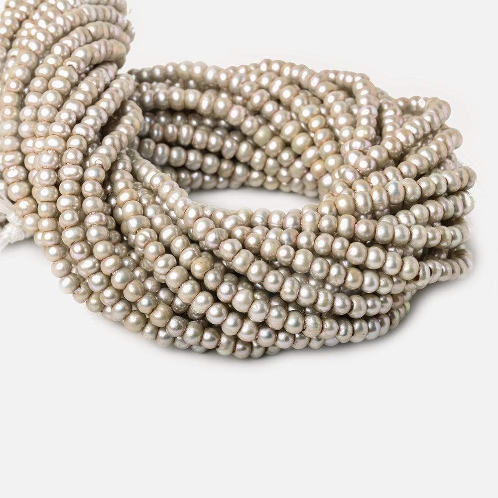 5-6mm Tea Rose Champagne Off Round Large Hole Pearls 15 inch 98 pieces (ONLINE ORDER ONLY)